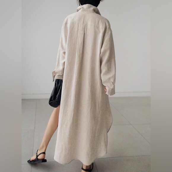 GLOBUS 100% Linen Shirt-Dress Size M - Picture 3 of 12